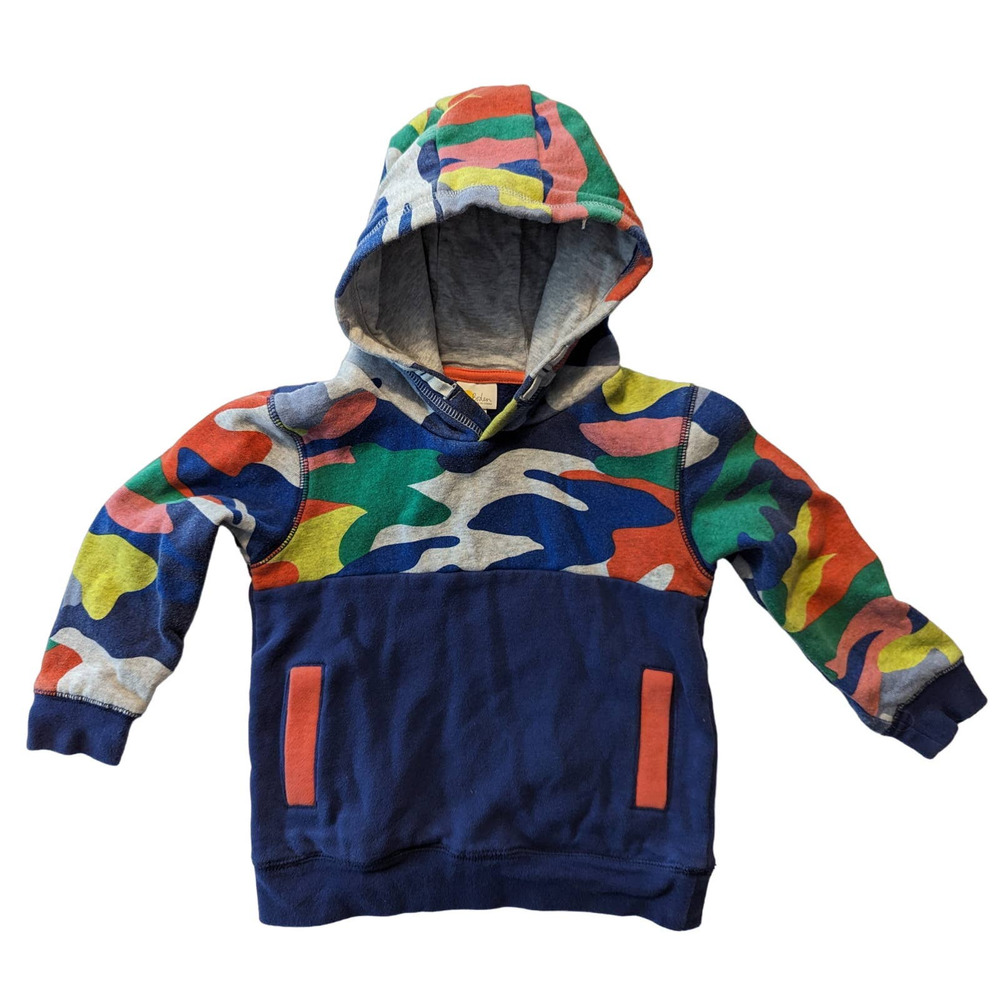 Kids Multicolor Camo Hoodie - Navy & Bright Camouflage